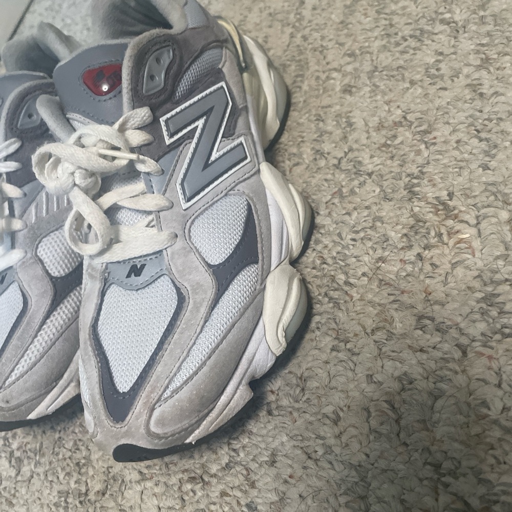 New Balance Cream and Gray Athletic Shoes - Picture 3 of 8
